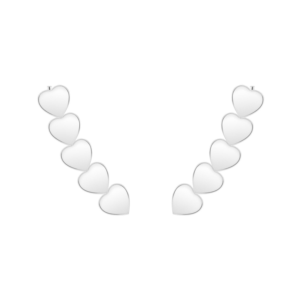 [10006946] Silver Heart Ear Climbers