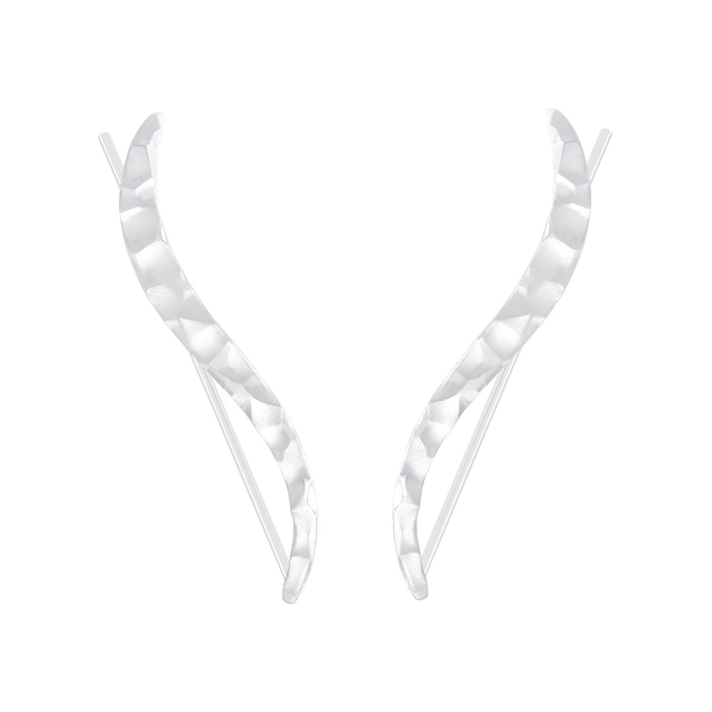 [10006973] Silver Curved Ear Climbers