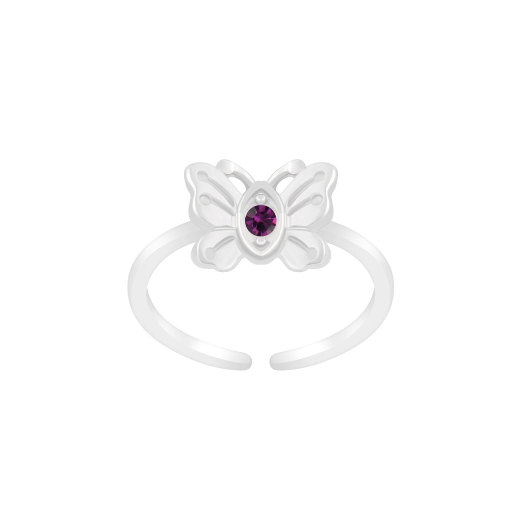 Silver Butterfly Toe Ring