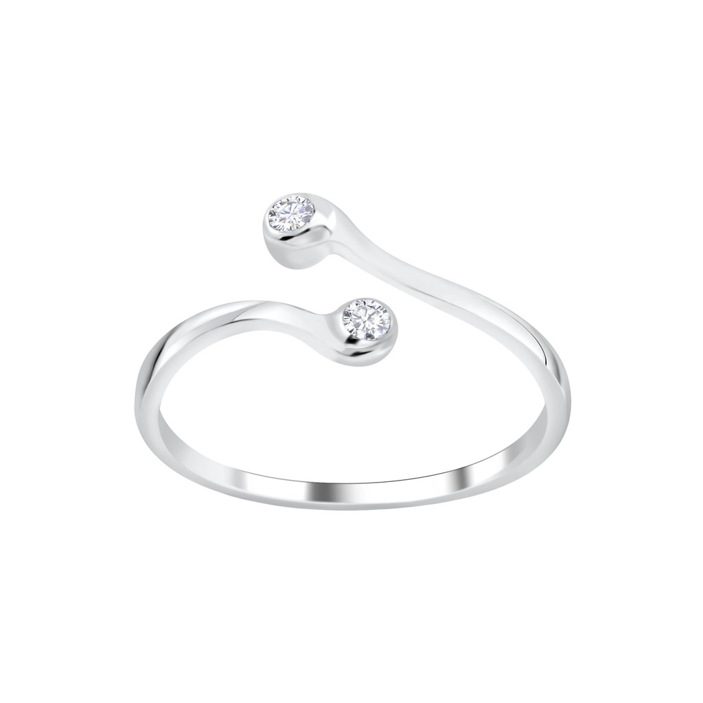 Bague scintillante ouverte en argent