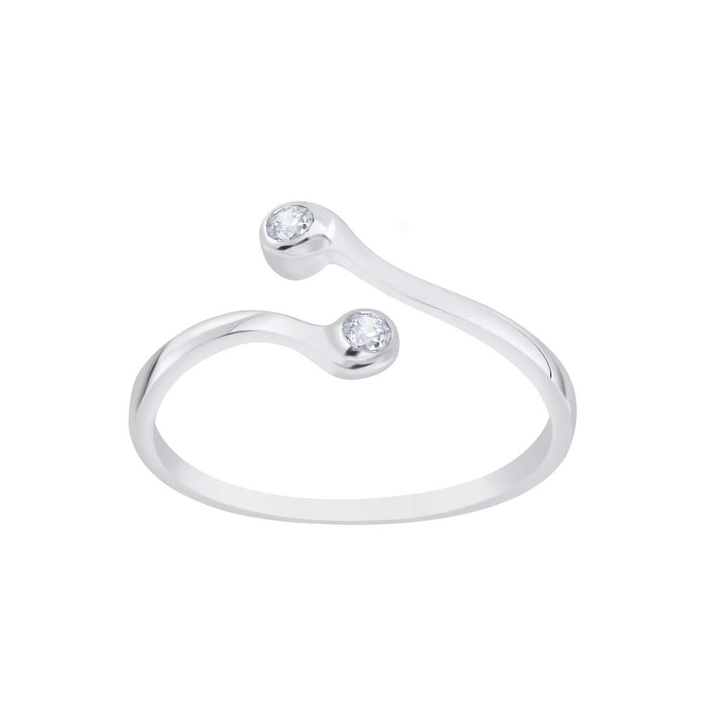 Bague scintillante ouverte en argent