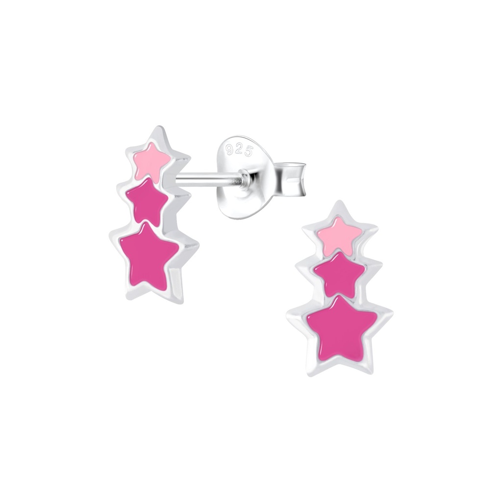 [10007930] Puces d'oreilles étoile triple en argent