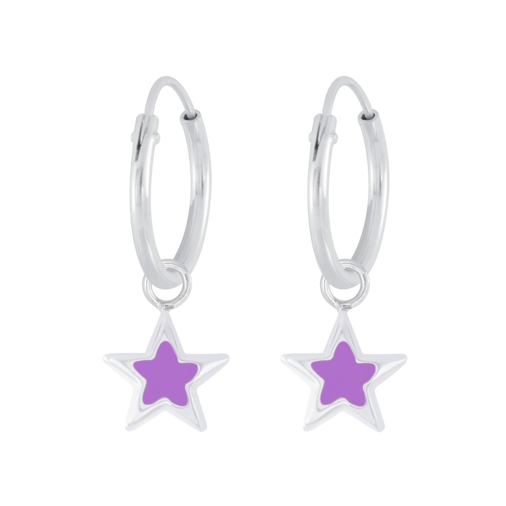 Créoles breloque étoile en argent
