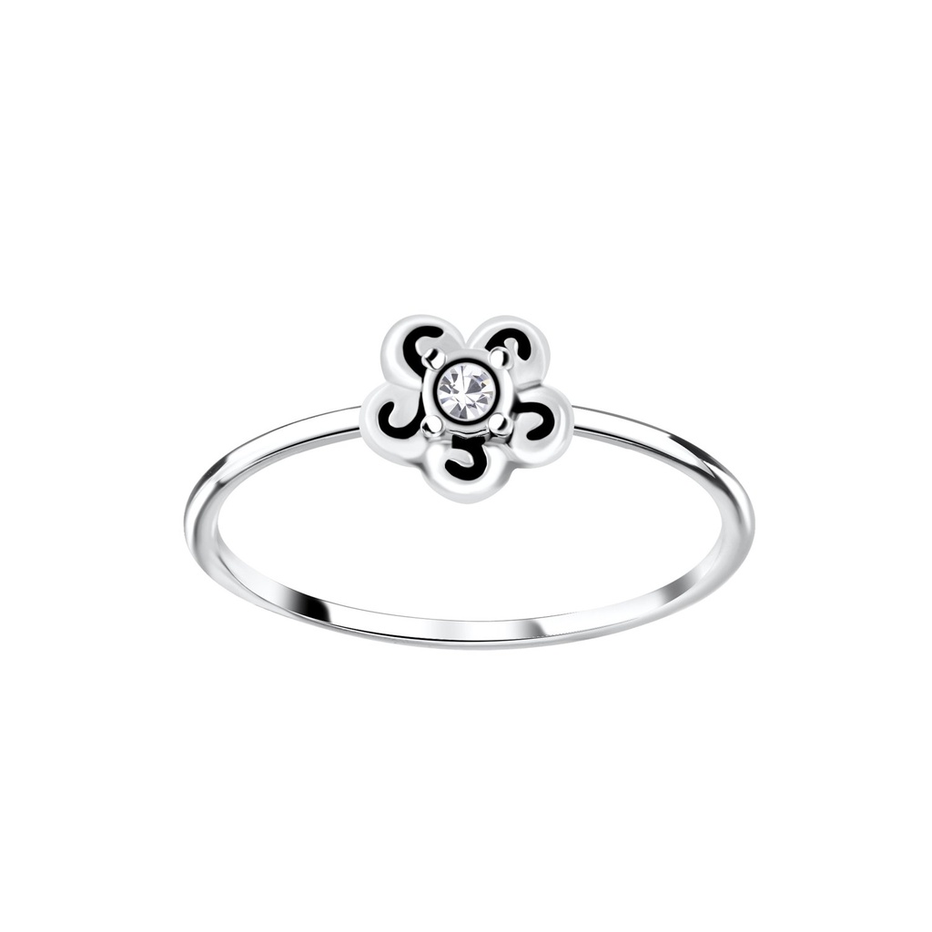 Bague fleur en argent