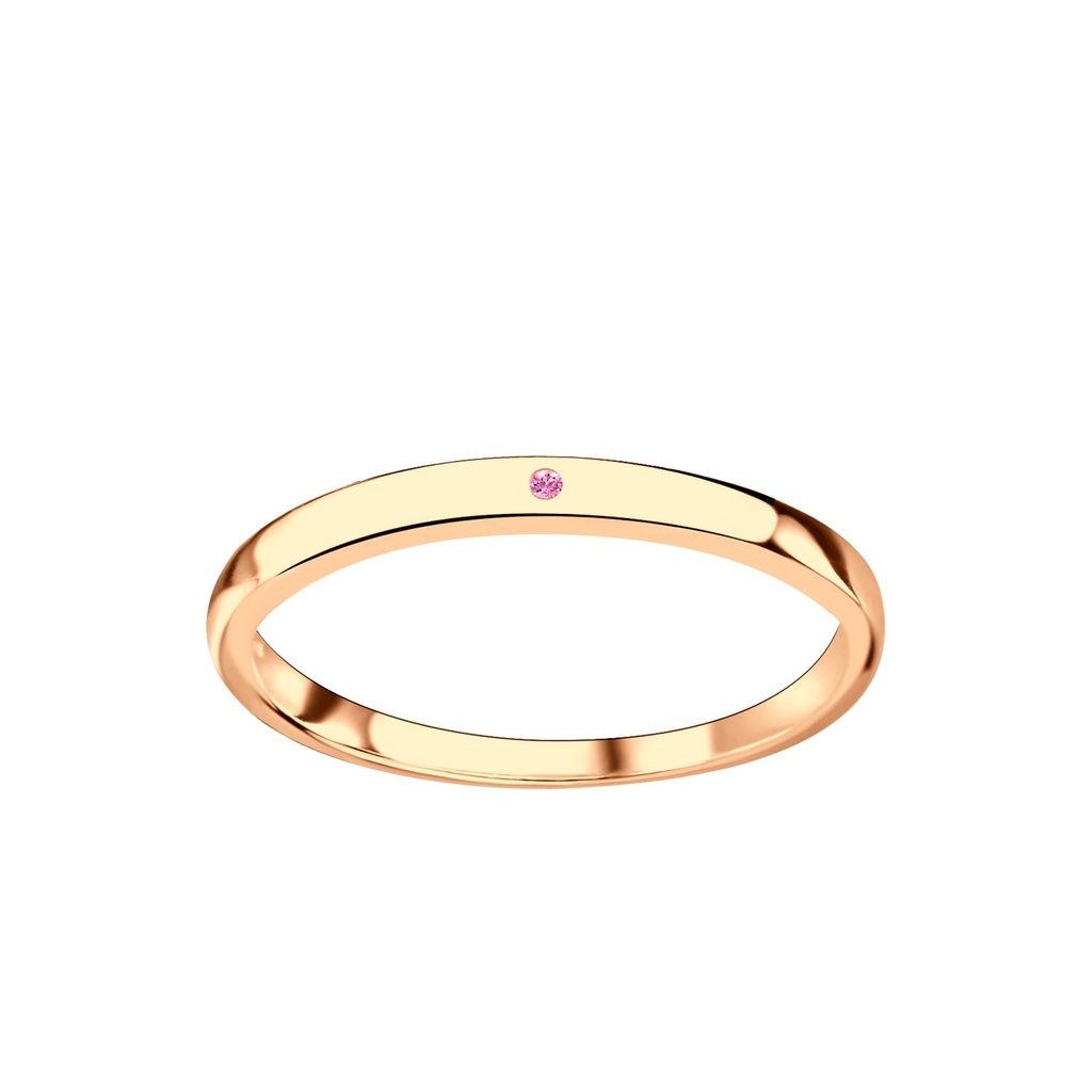 [10008476] Bague jonc en argent zircon (EU 52 / US 6)