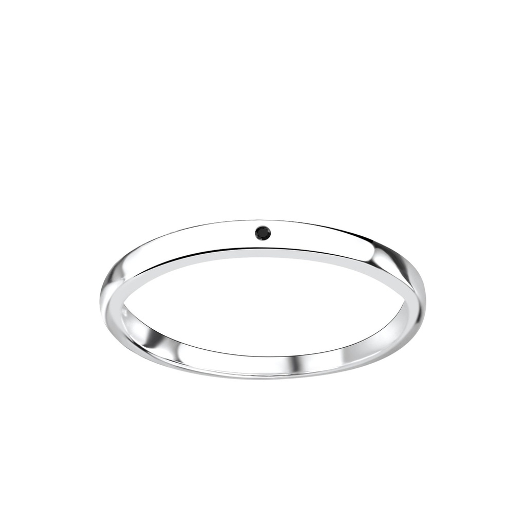 Bague jonc en argent zircon