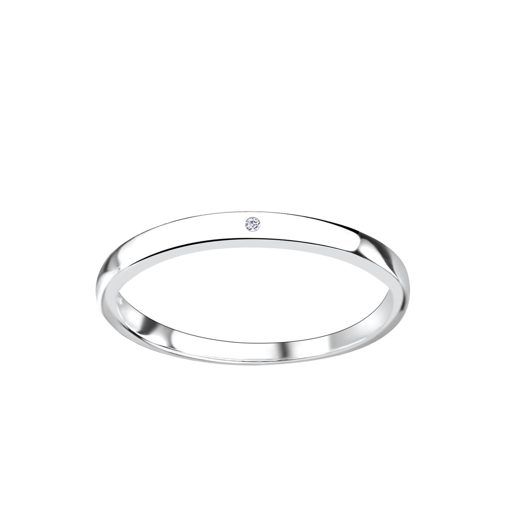 Silver Cubic Zirconia Band Ring