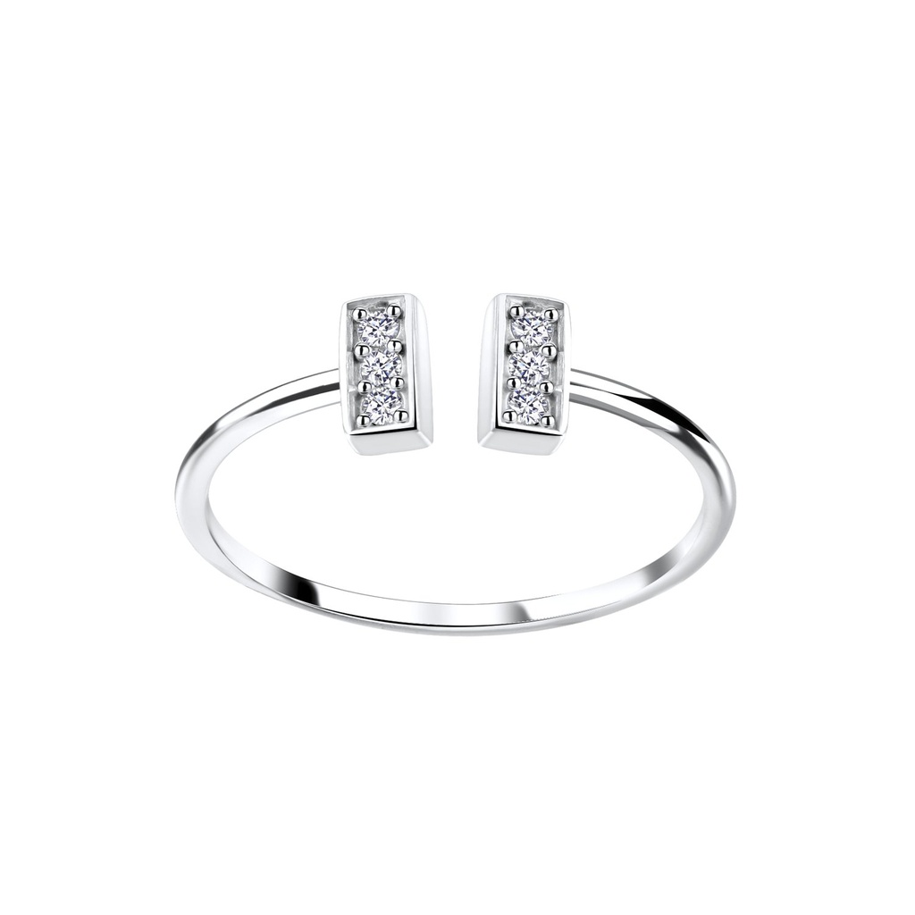 Bague barre ouverte en argent