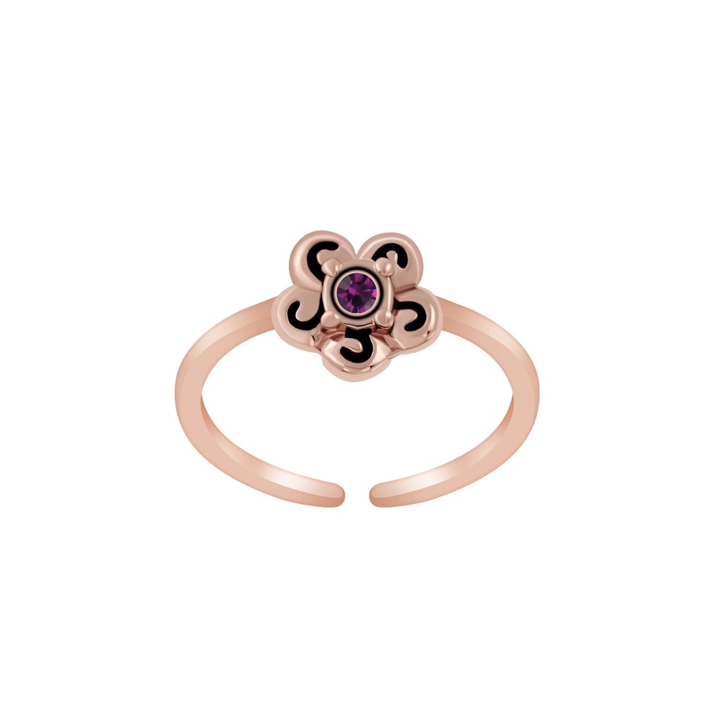 Bague d'orteil fleur en argent