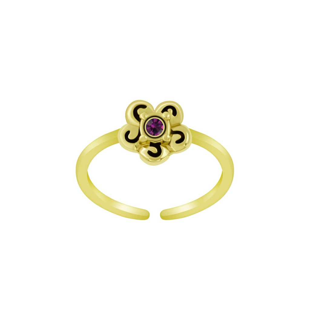 [10008285] Bague d'orteil fleur en argent (Amethyst)