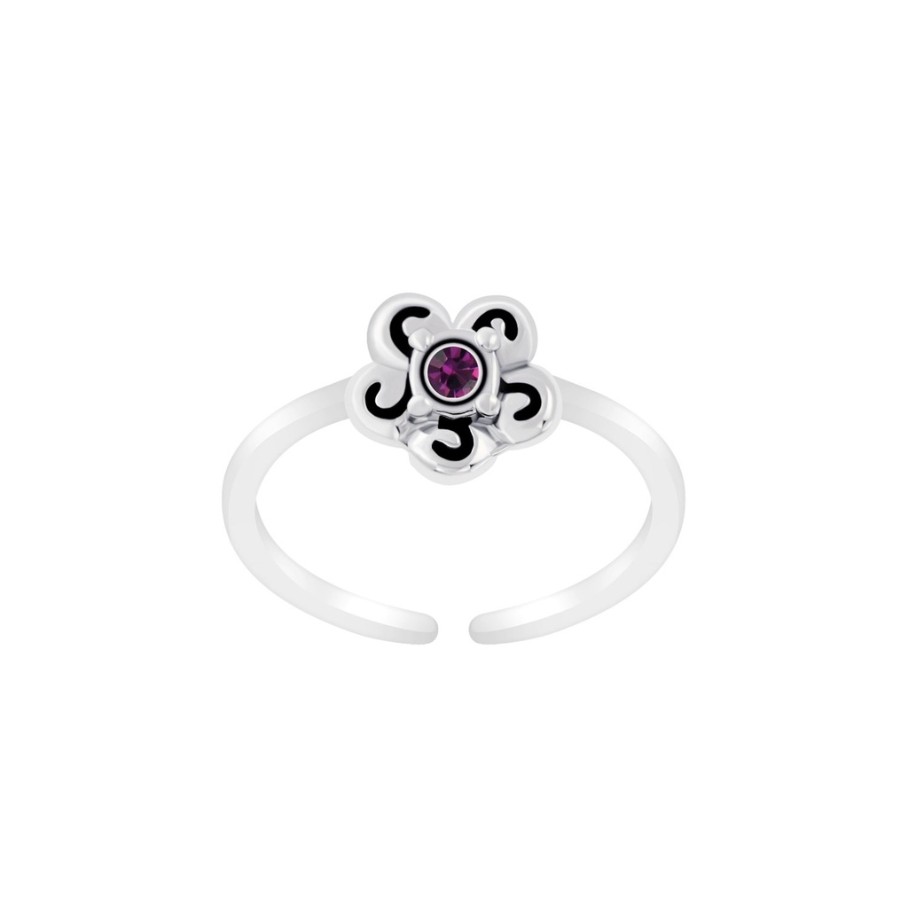 [10008278] Bague d'orteil fleur en argent (Amethyst)