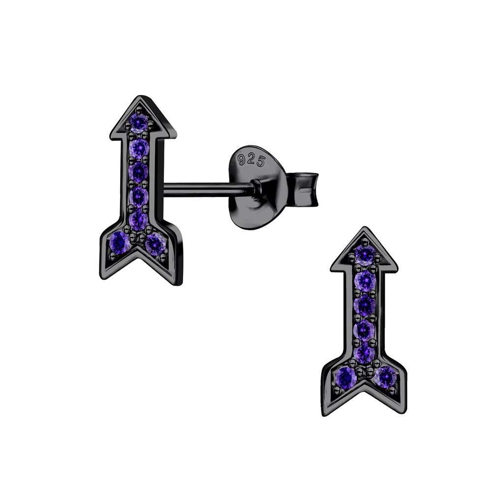 Puces d'oreilles flèche en argent zircon