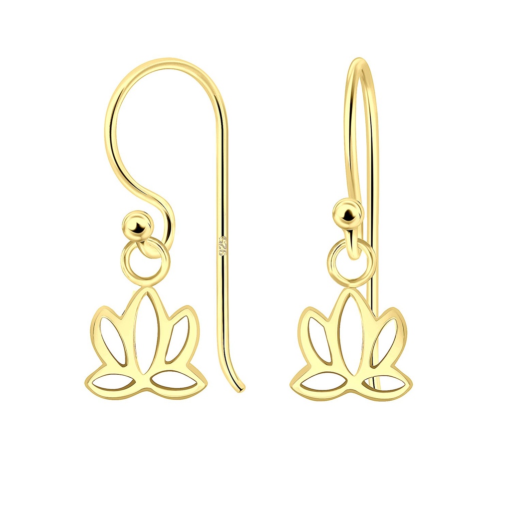 Silver Lotus Earrings