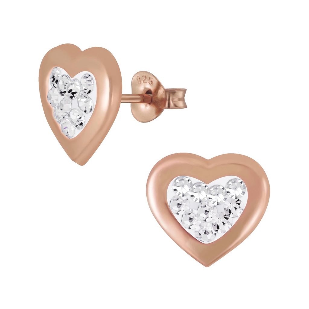 Silver Heart Stud Earrings