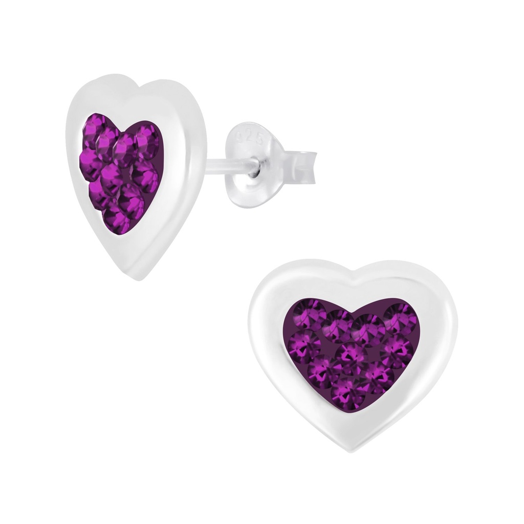 Silver Heart Stud Earrings