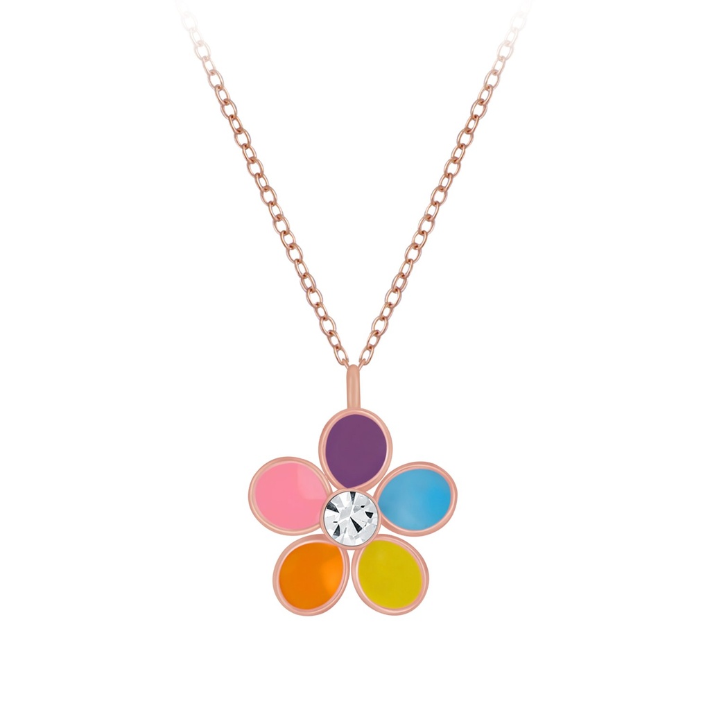 Collier en argent cristal fleur