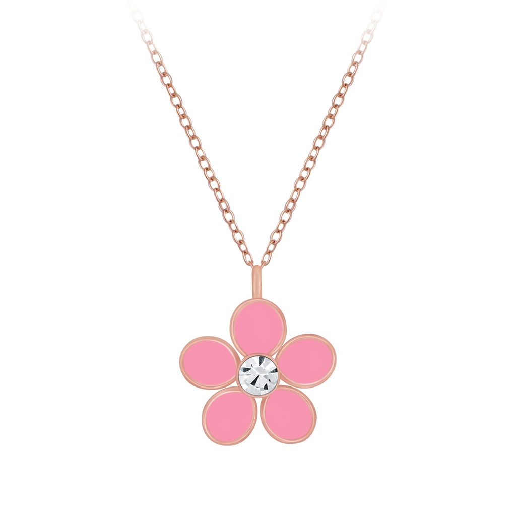Collier en argent cristal fleur