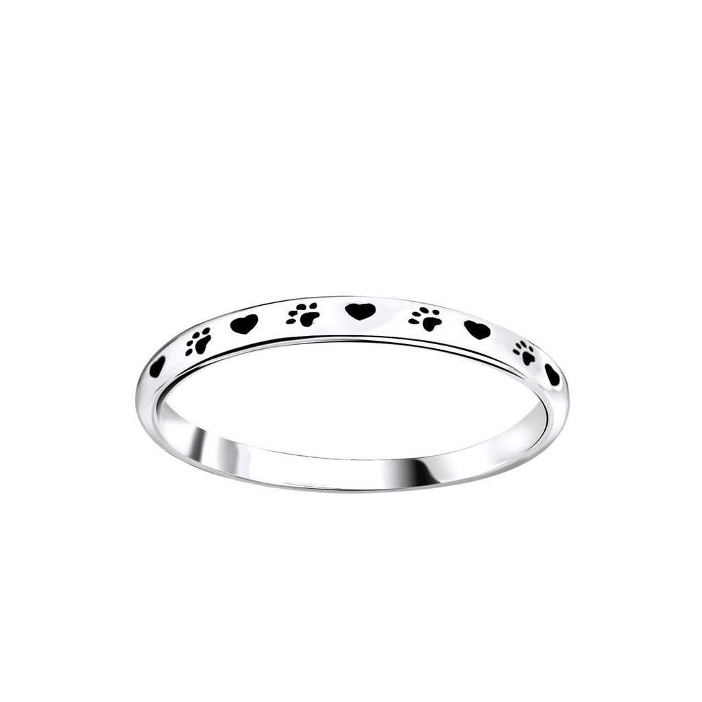 Silver Paw Print Ring
