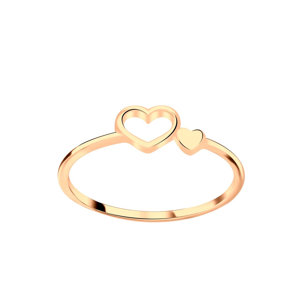 Bague cœur double en argent