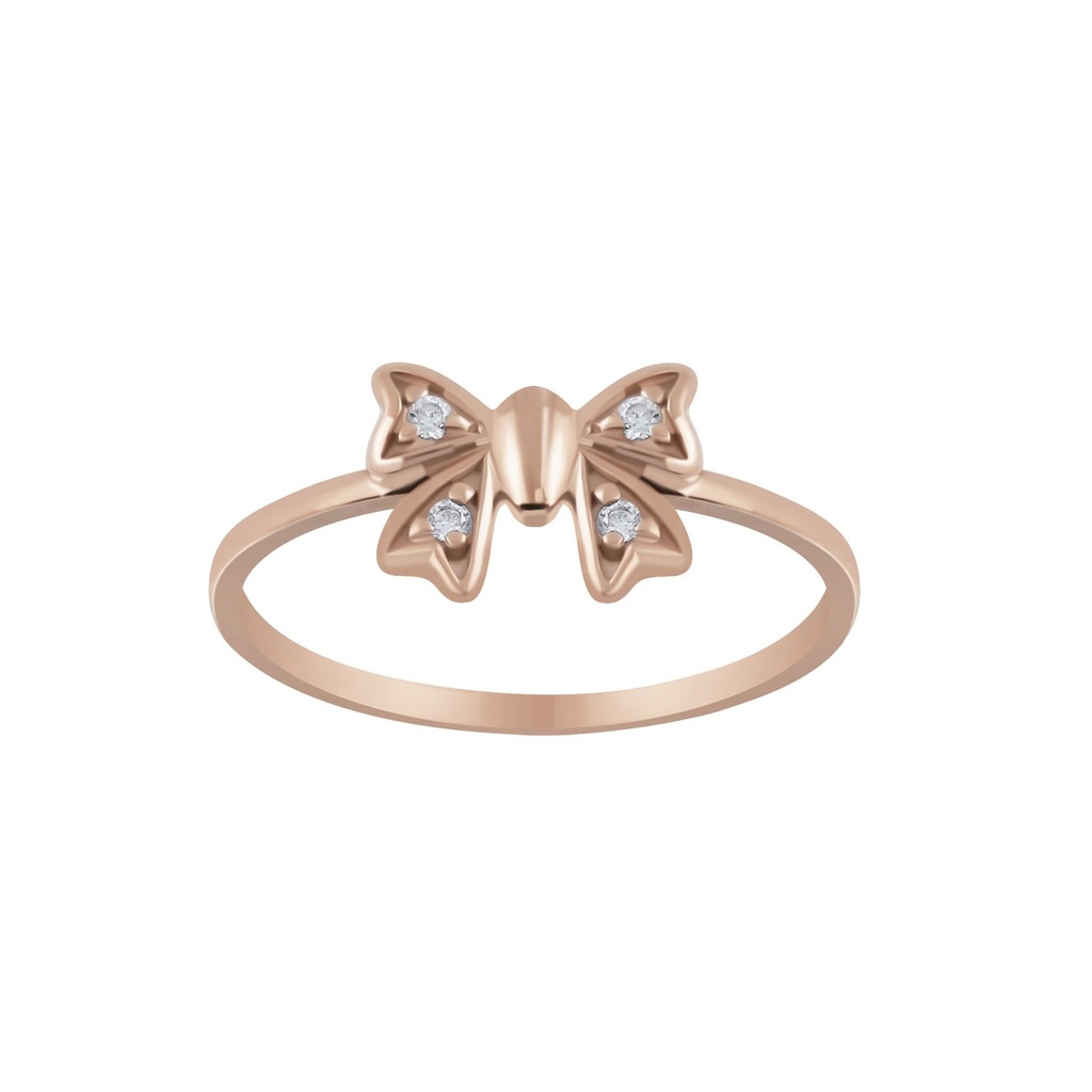 Silver Bow Cubic Zirconia Ring