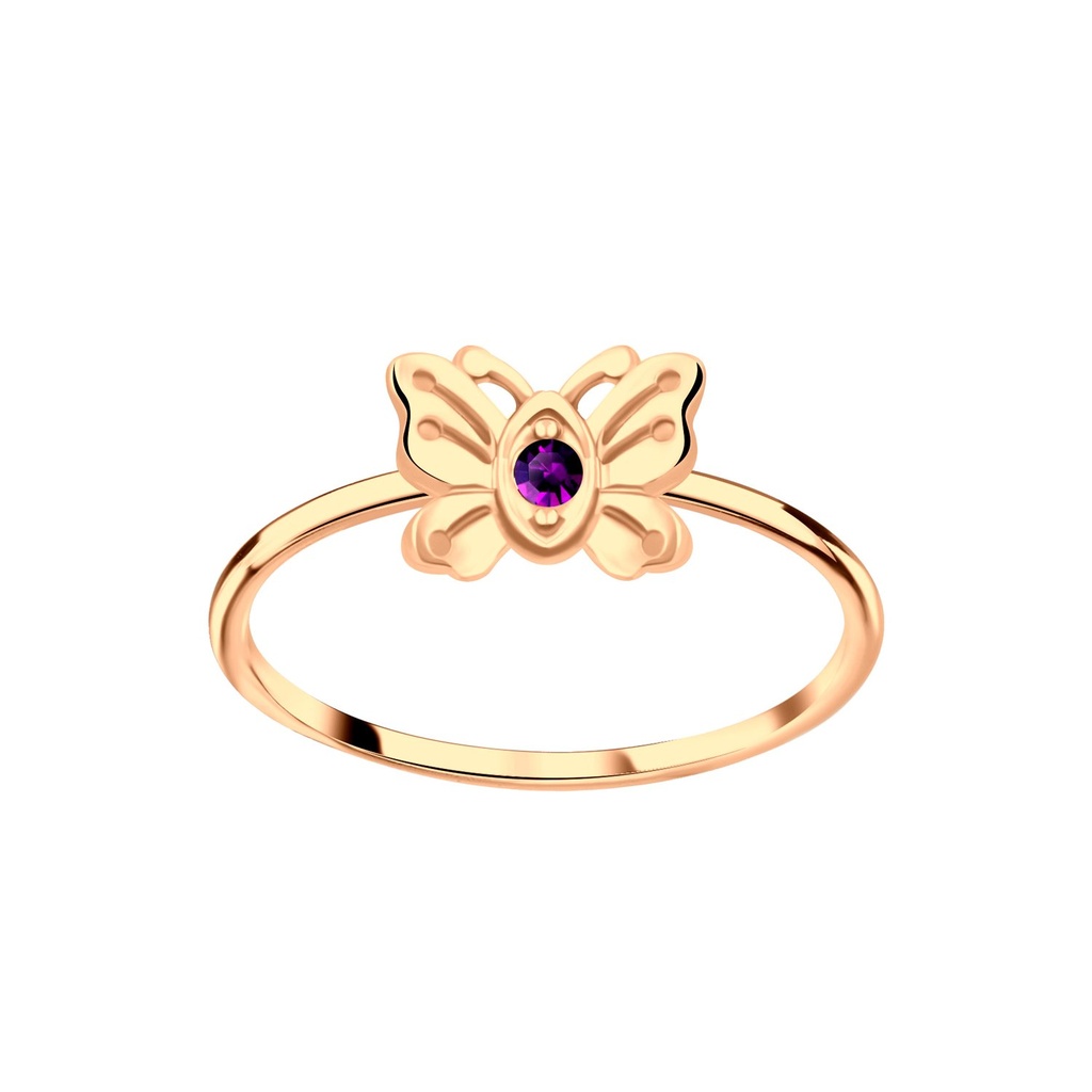 Bague papillon en argent cristal