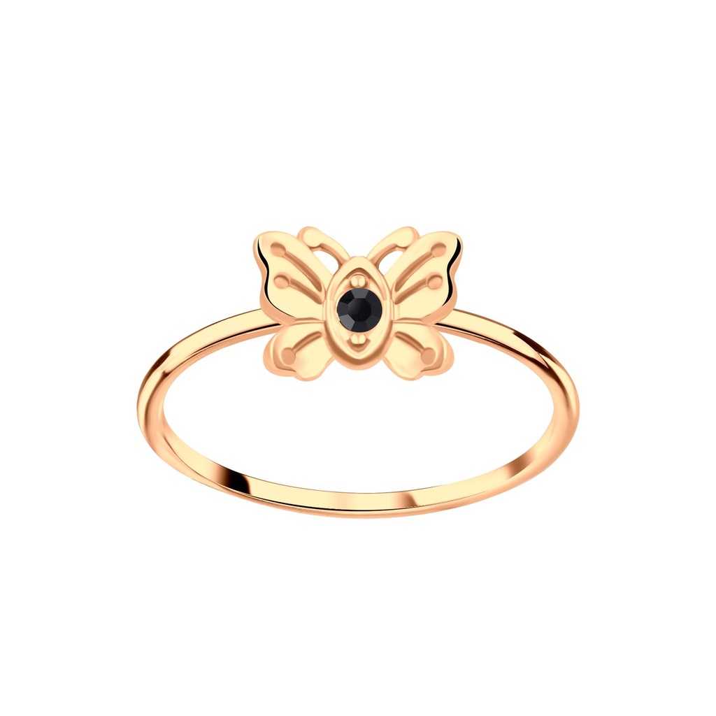 Bague papillon en argent cristal