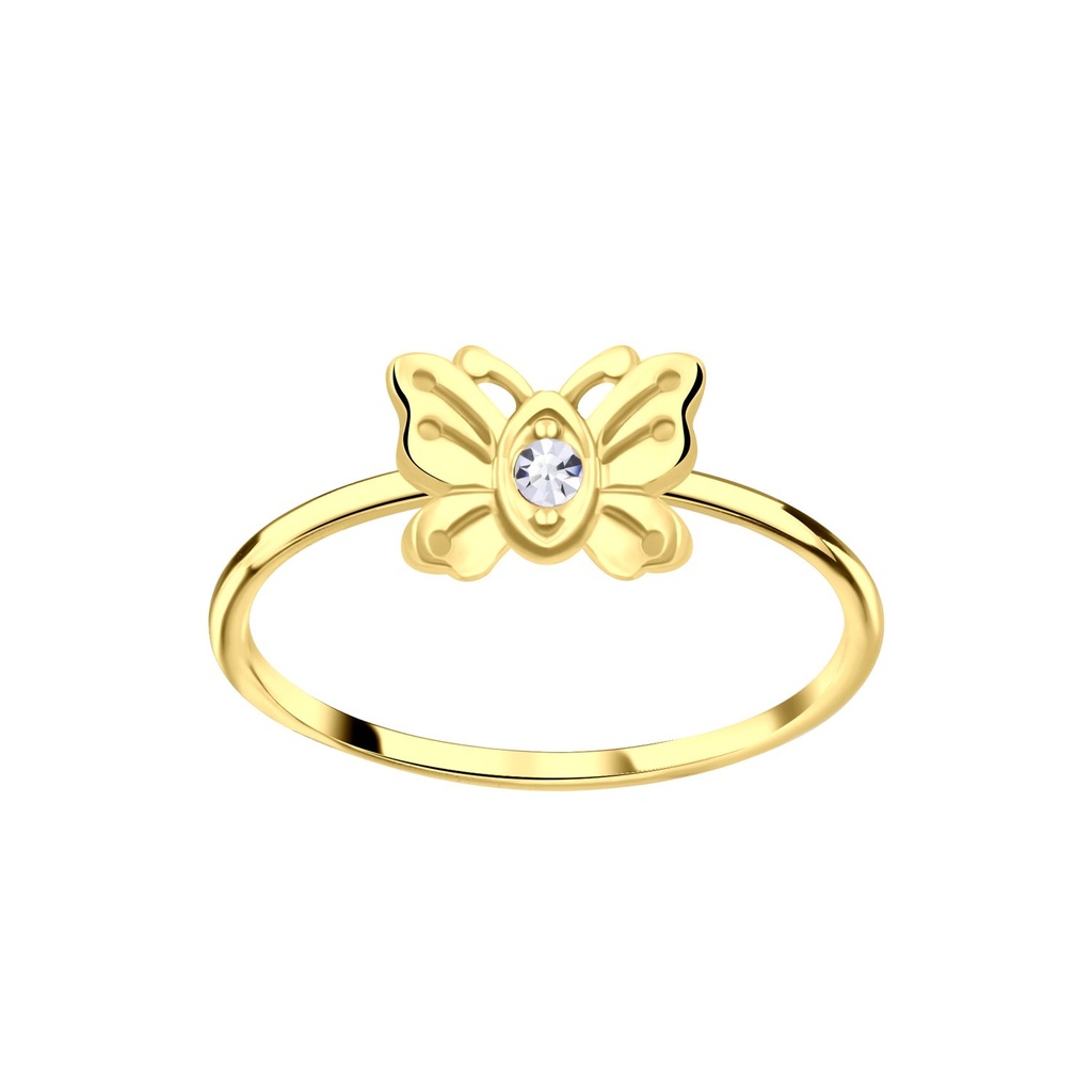 Bague papillon en argent cristal