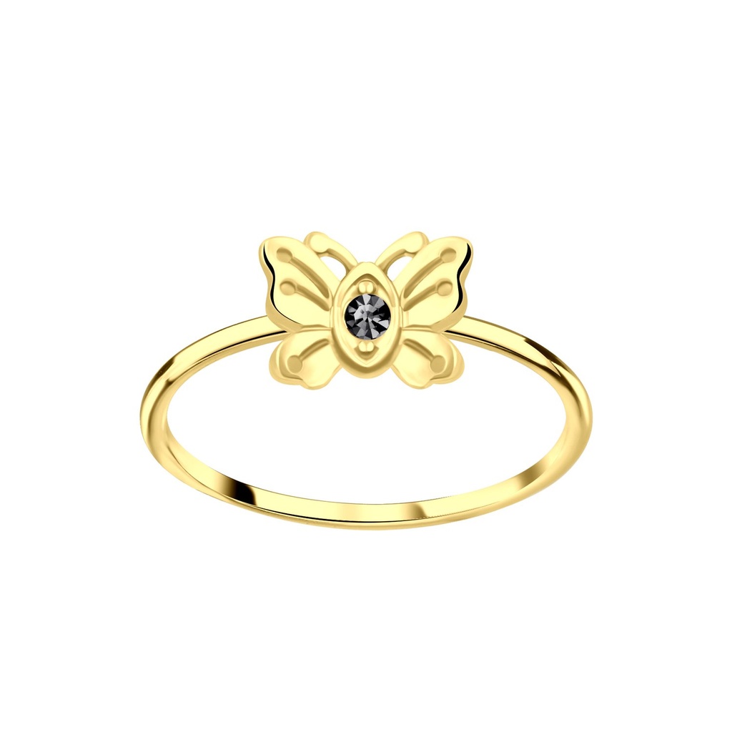 Bague papillon en argent cristal