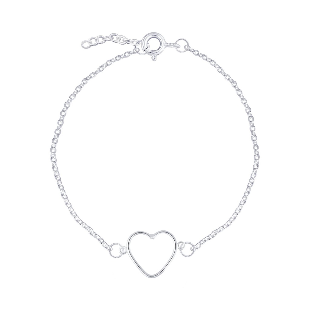 [10006839] Silver Heart Bracelet