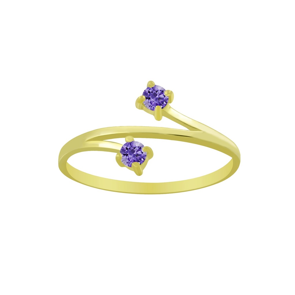 [10008307] Bague pierre deux en argent (EU 52 / US 6)