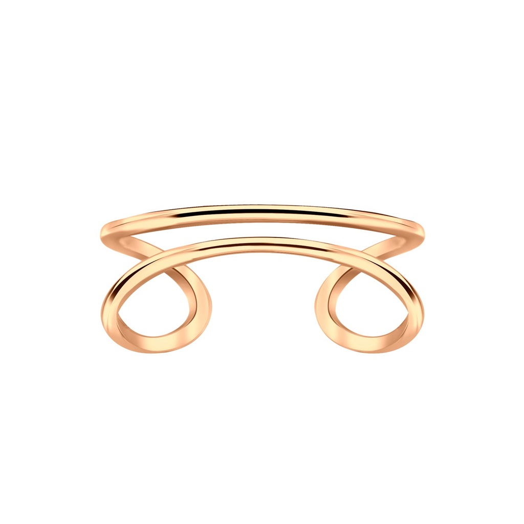 Bague double ligne ouverte en argent