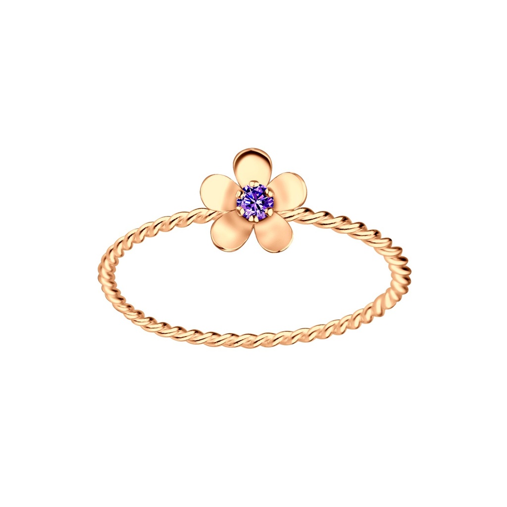 Bague en argent zircon fleur