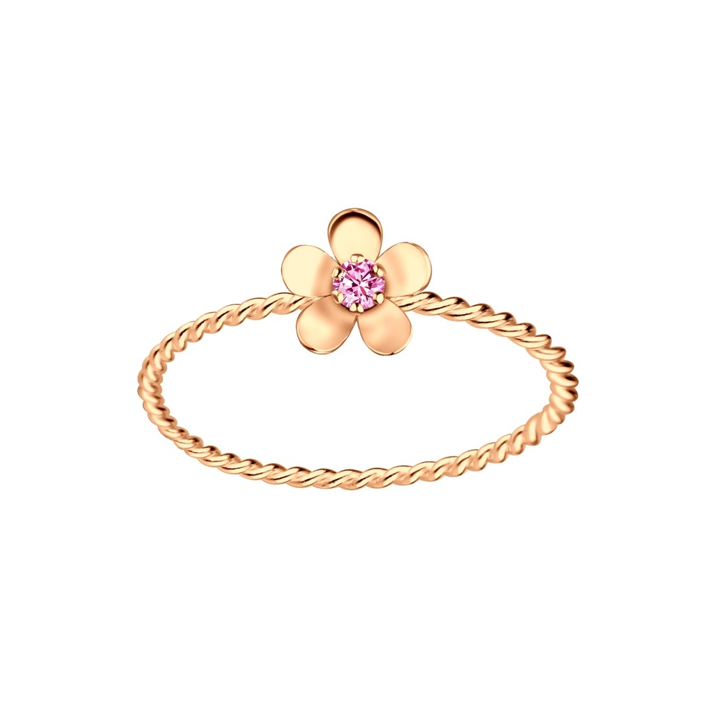 Silver Flower Cubic Zirconia Ring