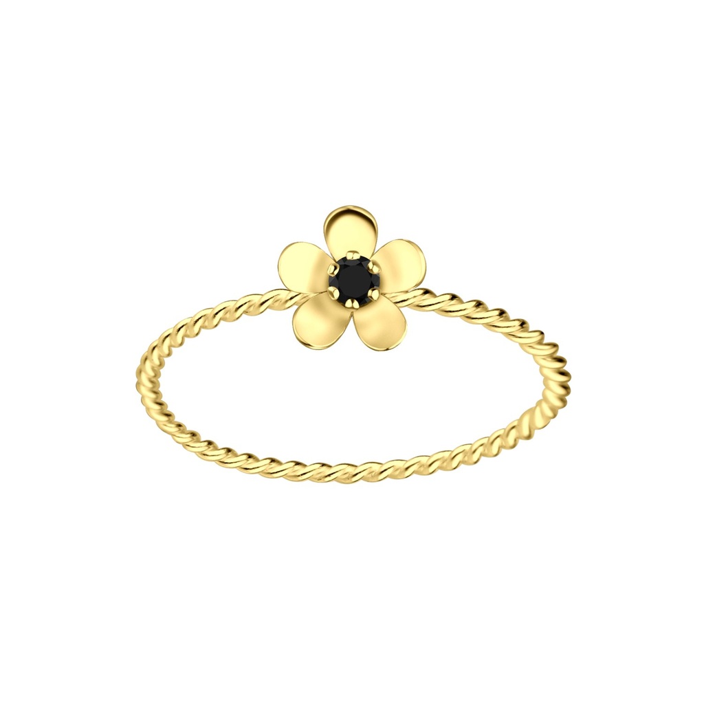 Silver Flower Cubic Zirconia Ring