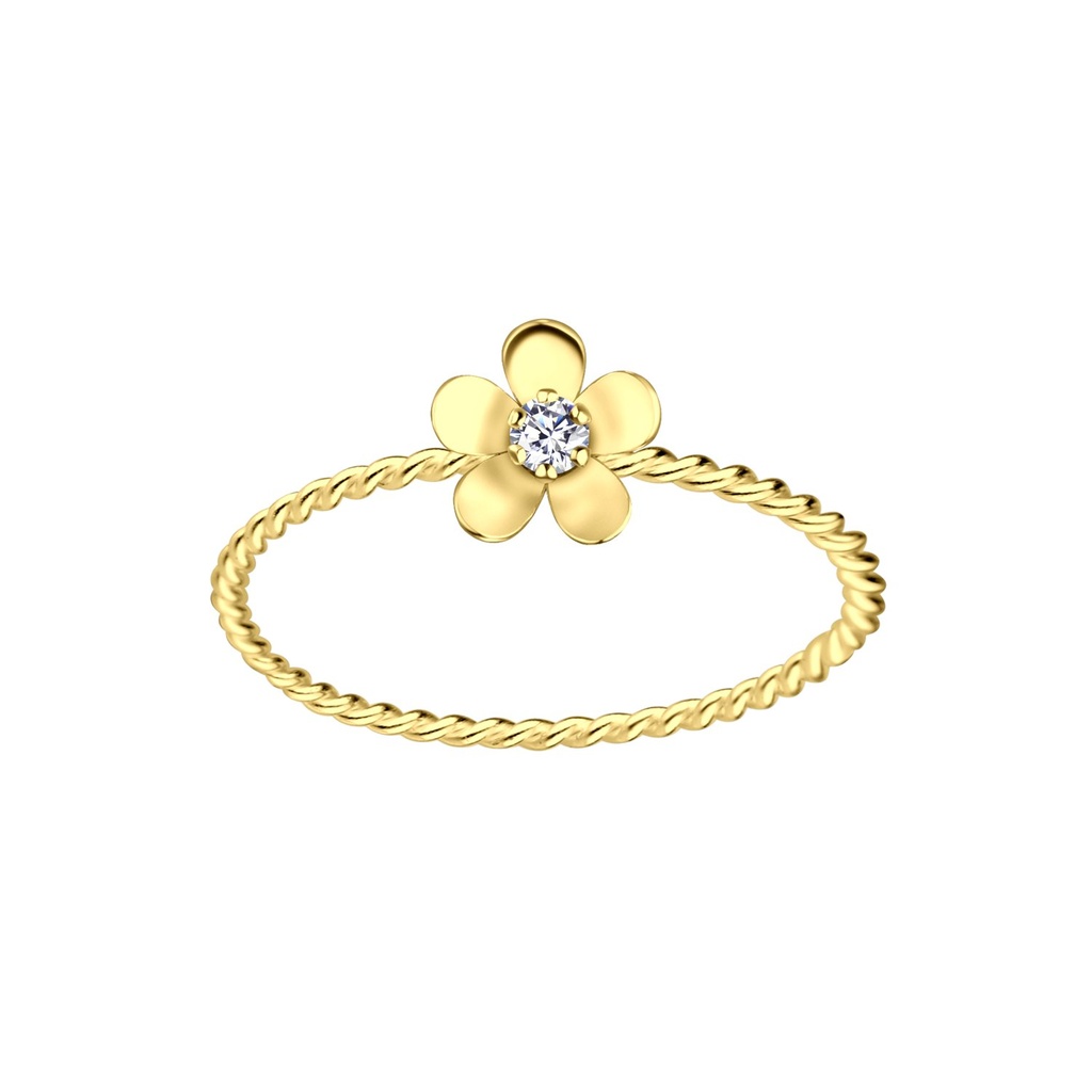 Bague en argent zircon fleur