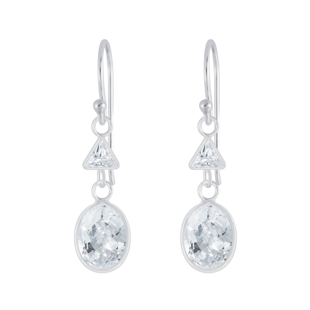 Boucles d'oreilles géométriques en argent zircon