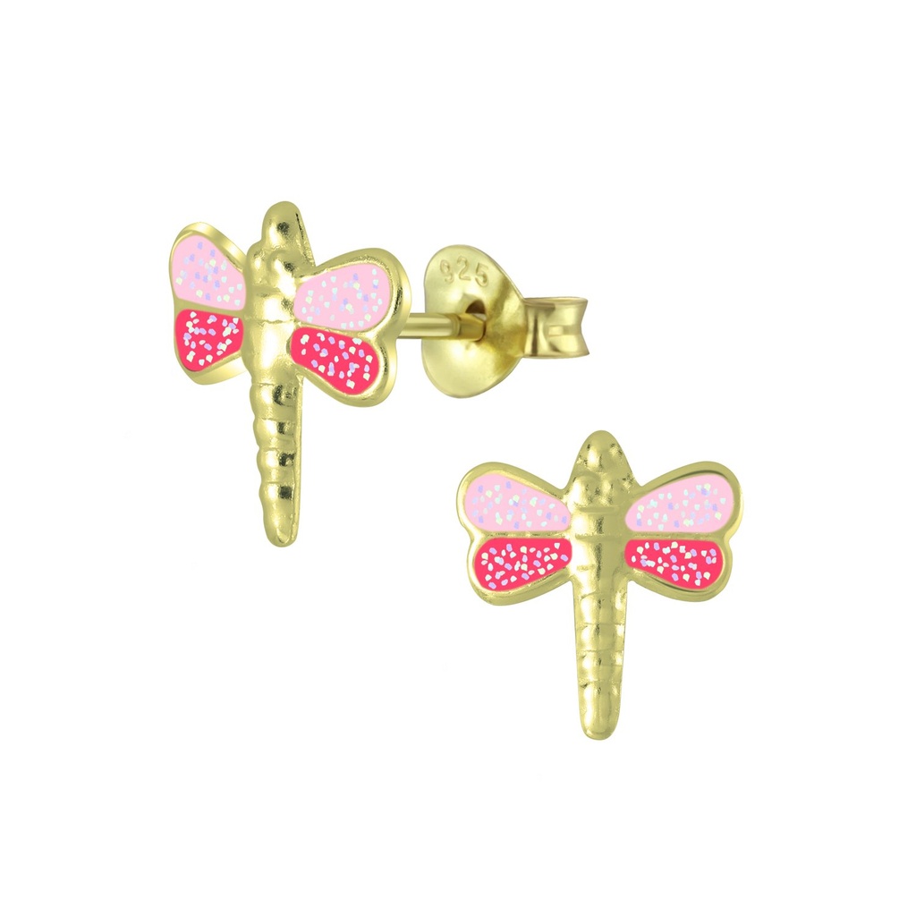 Silver Dragonfly Stud Earrings