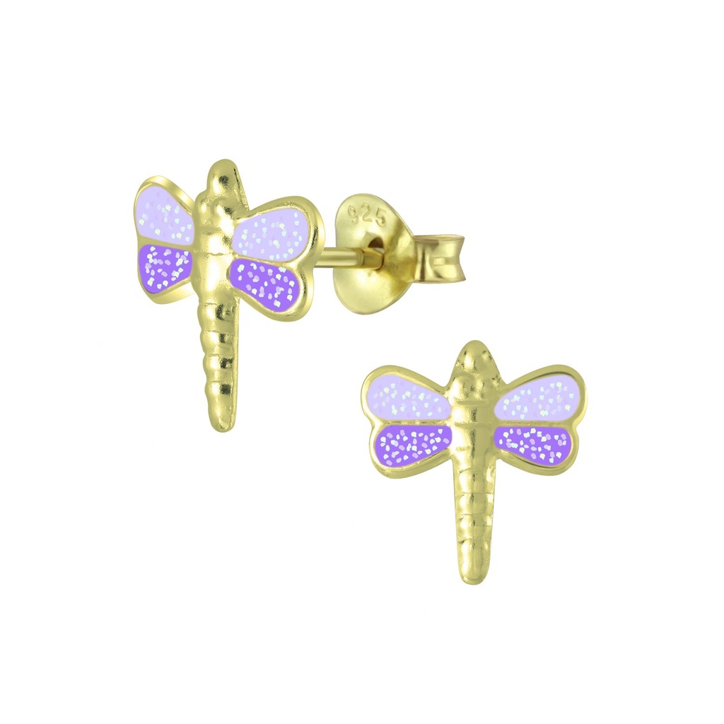 Silver Dragonfly Stud Earrings