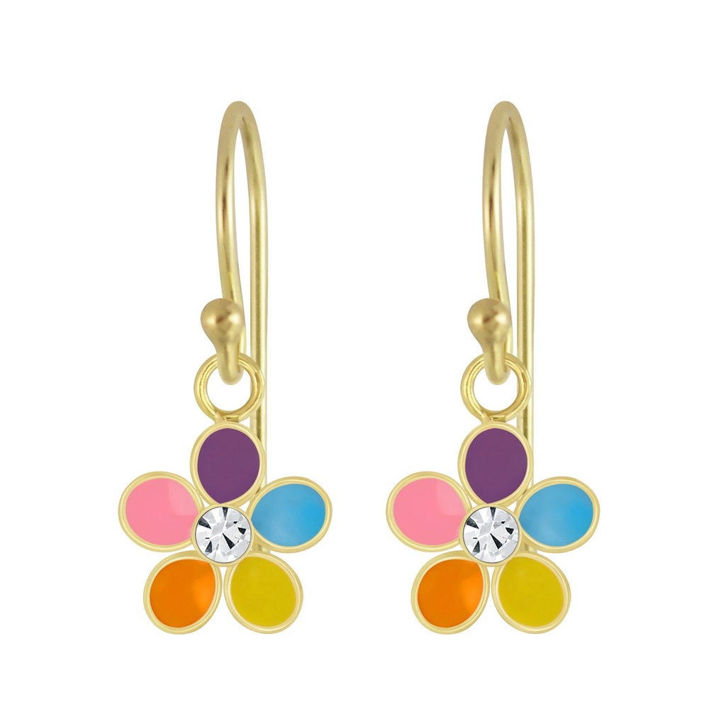 Boucles d'oreilles en argent cristal fleur