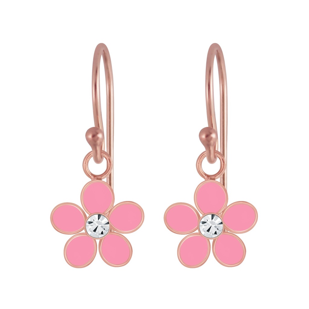 Boucles d'oreilles en argent cristal fleur