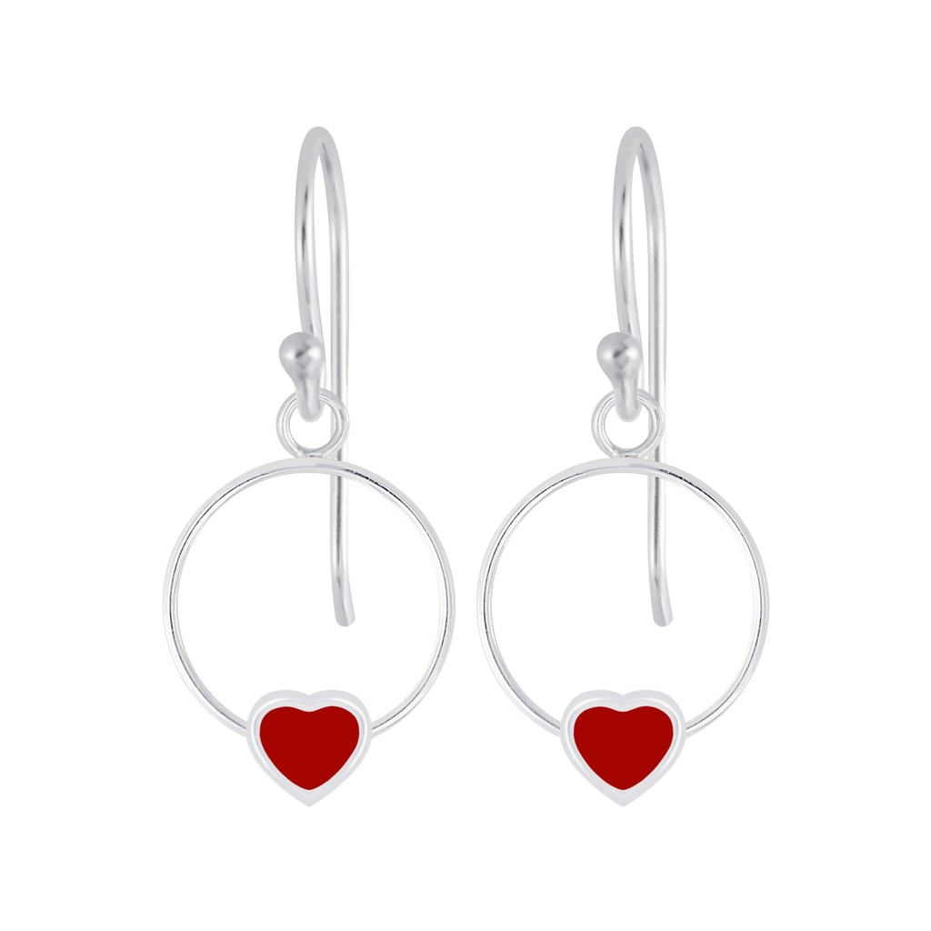 Boucles d'oreilles fil cœur en argent