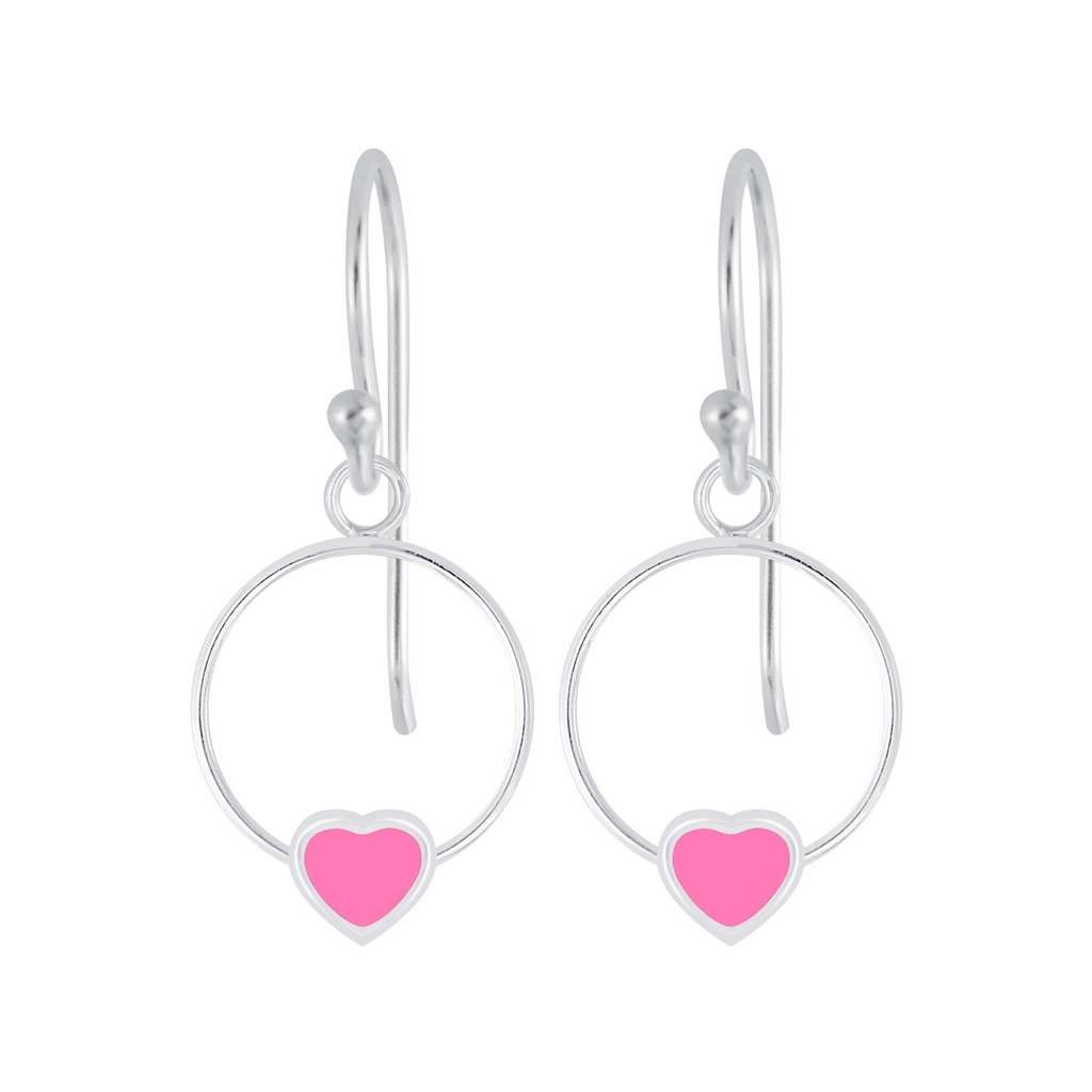 Boucles d'oreilles fil cœur en argent