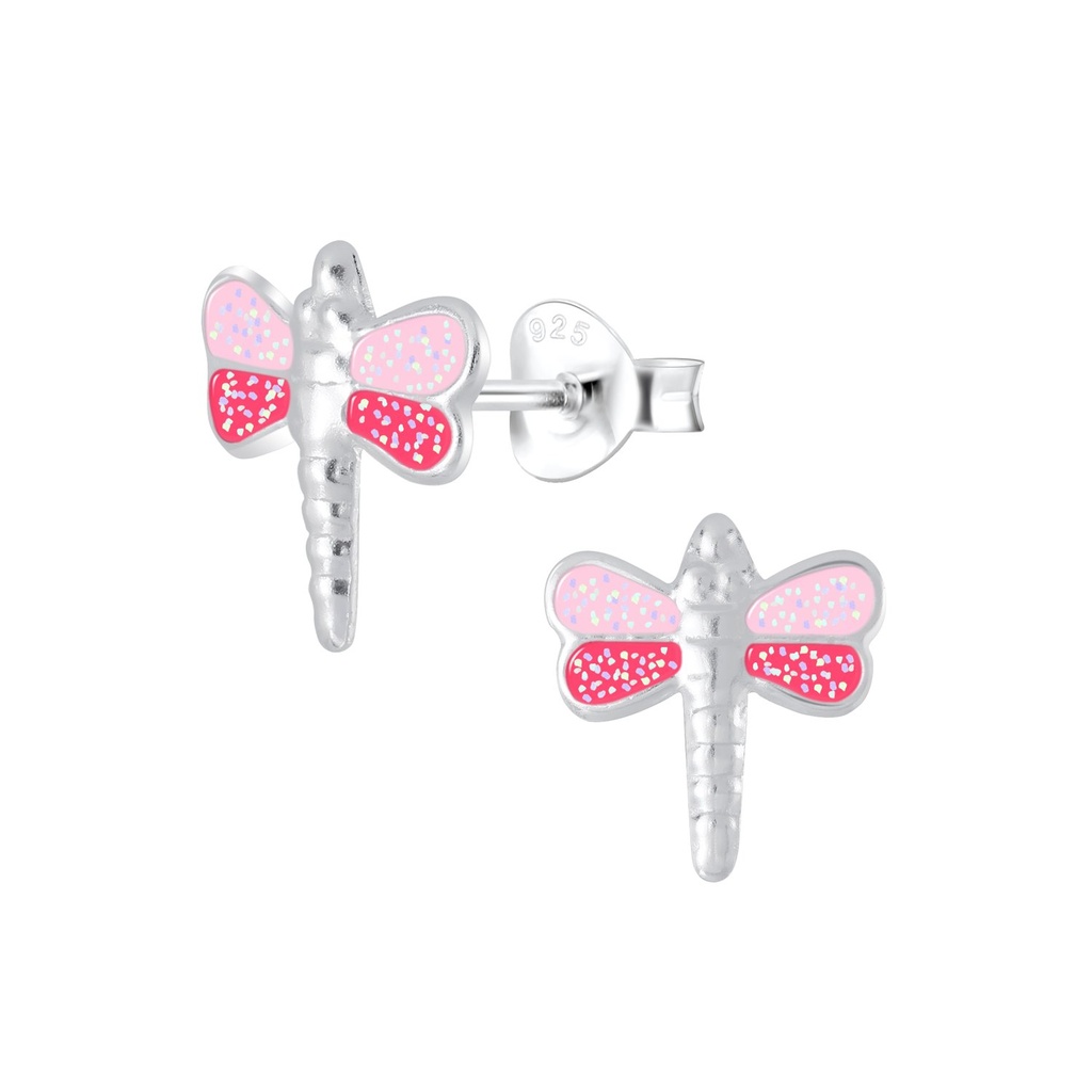 Silver Dragonfly Stud Earrings