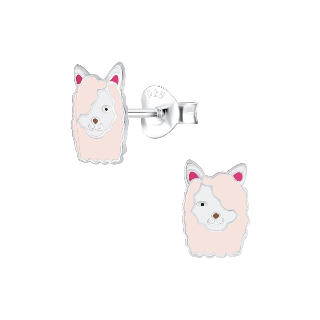 Silver Llama Stud Earrings