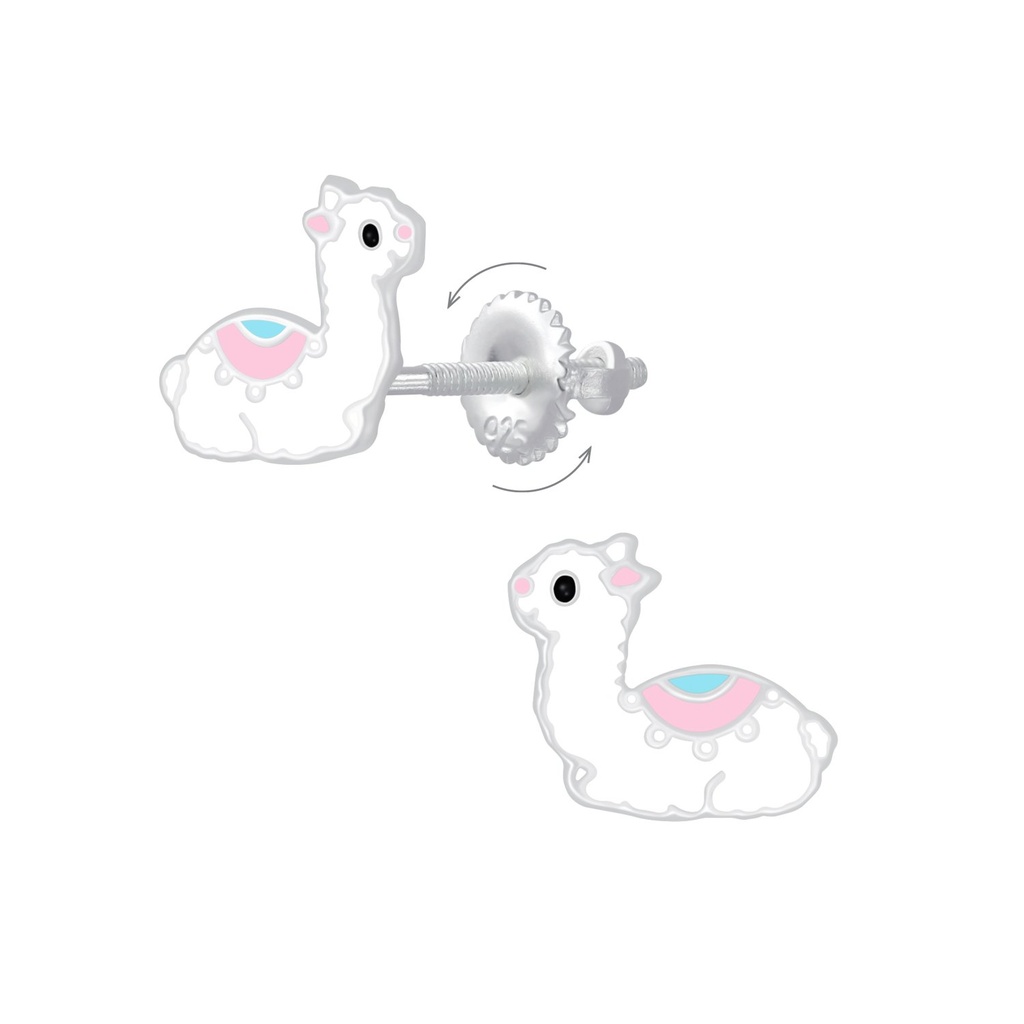 [10008354] Boucles d'oreilles à fermoir à vis alpaga en argent