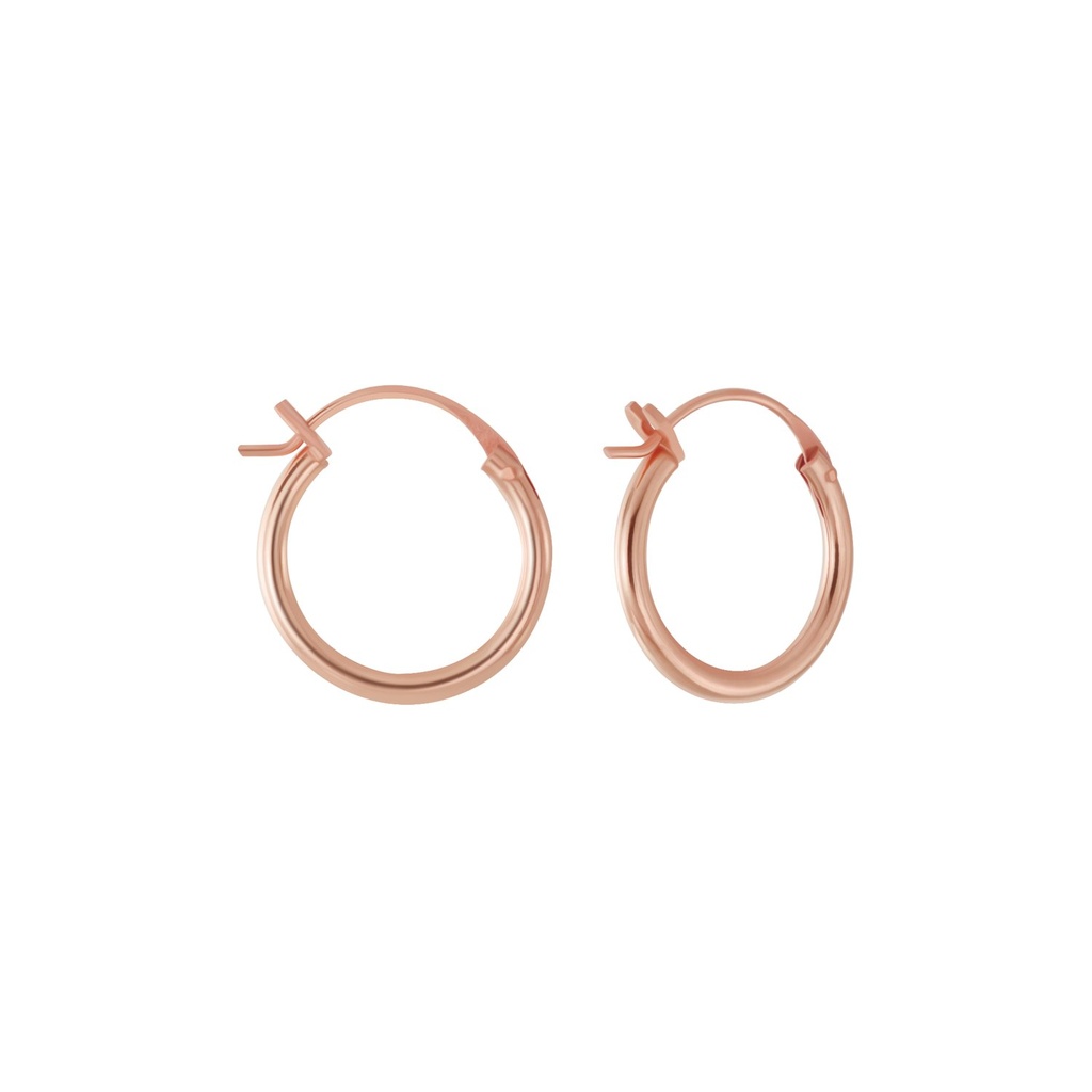 Créoles fermoir français en argent 14 mm