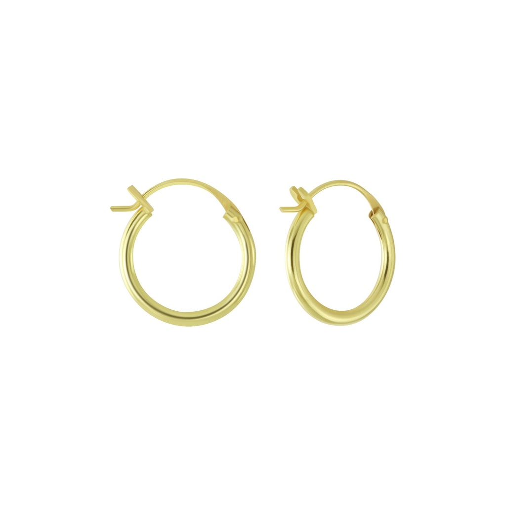 Créoles fermoir français en argent 14 mm