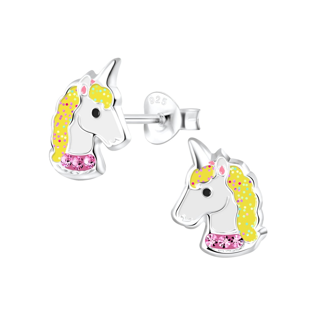 Silver Unicorn Stud Earrings