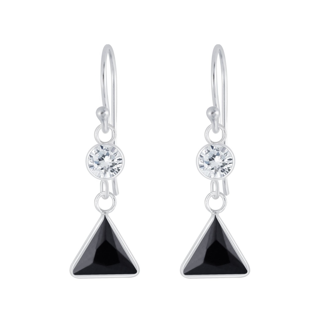 [10007065] Silver Geometric Cubic Zirconia Earrings