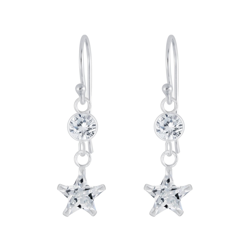 Boucles d'oreilles en argent zircon étoile